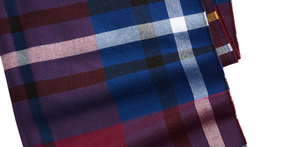 Club Room Men's Plaid Scarf Blue  Size Regular