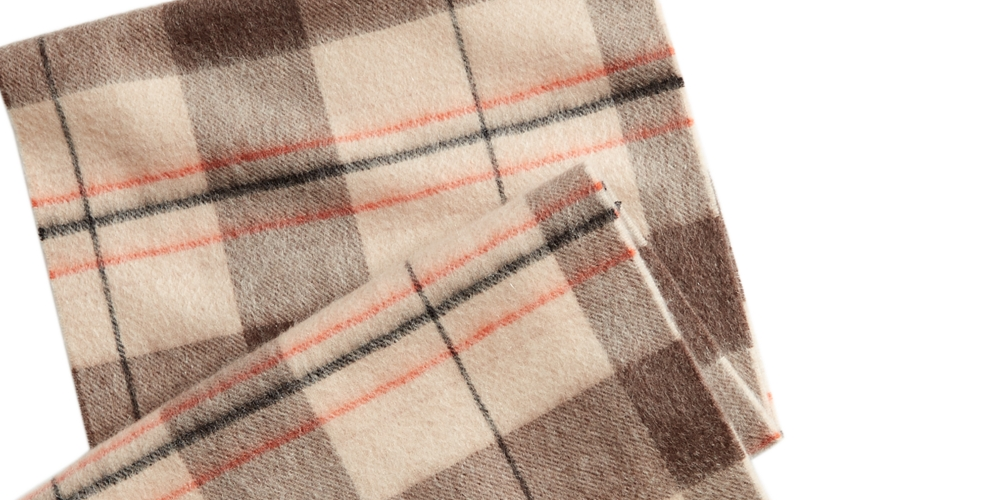 Club Room Men's Plaid Cashmere Scarf Beige Size Regular