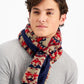 Sun + Stone Men's Geometric Fleece Scarf  Red Size Regular