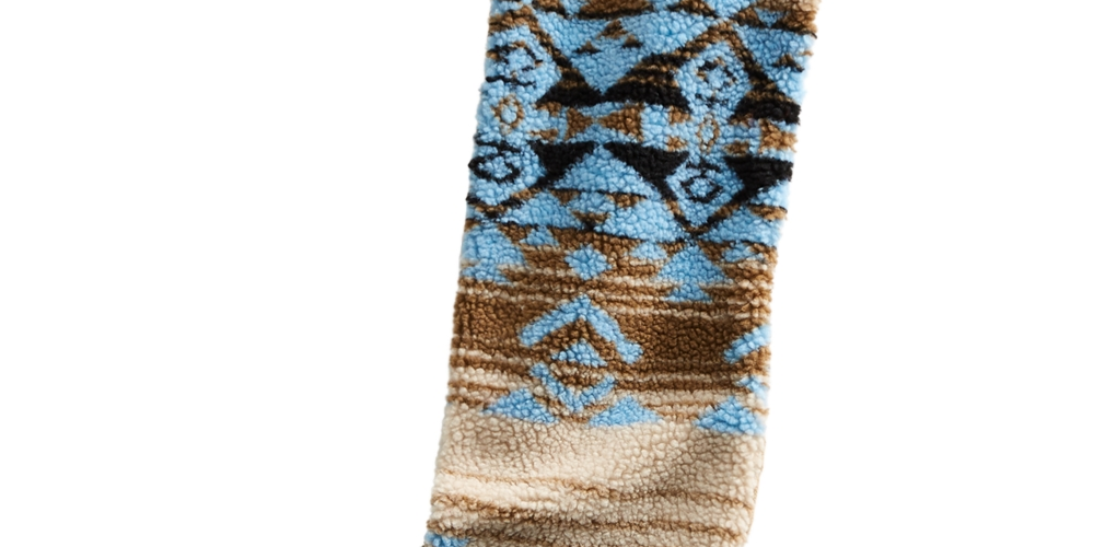 Sun + Stone Men's Geometric Fleece Scarf  Blue Size Regular