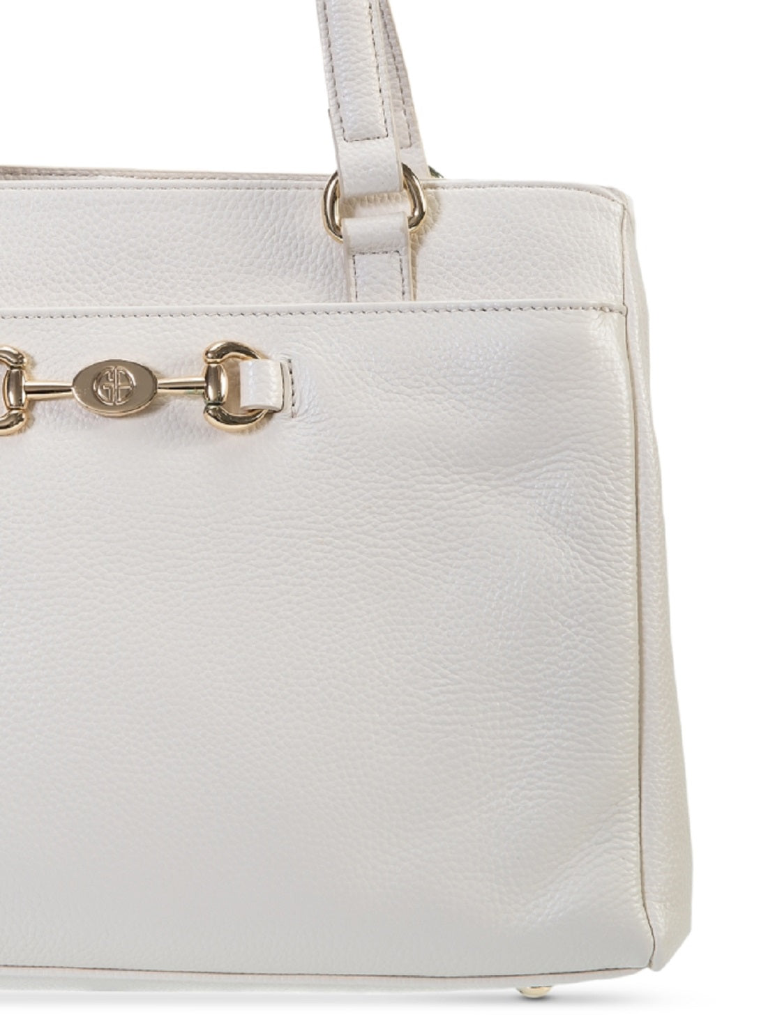Giani Bernini Women's Horse Bit Leather Satchel White Regular