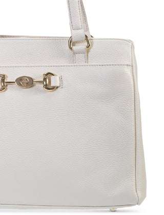 Giani Bernini Women's Horse Bit Leather Satchel White Regular