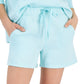 ID Ideology Women's Drawstring Fleece Shorts Blue Size Medium