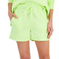 ID Ideology Women's Drawstring Fleece Shorts Green Size Medium
