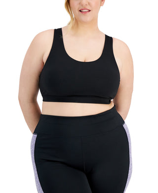 ID Ideology Women's Sweat Set Sports Bra Black Size 2X