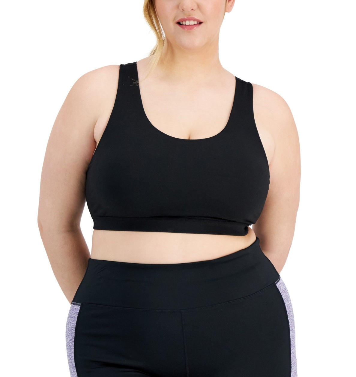 ID Ideology Women's Sweat Set Sports Bra Black Size 2X