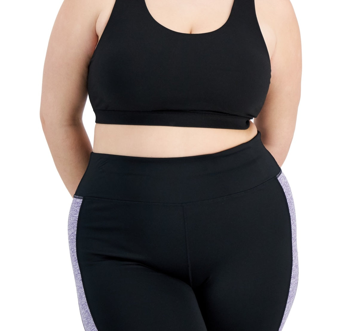 ID Ideology Women's Sweat Set Sports Bra Black Size 2X