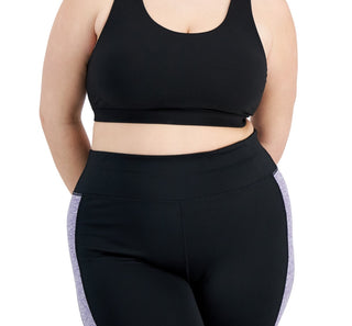 ID Ideology Women's Sweat Set Sports Bra Black Size 2X