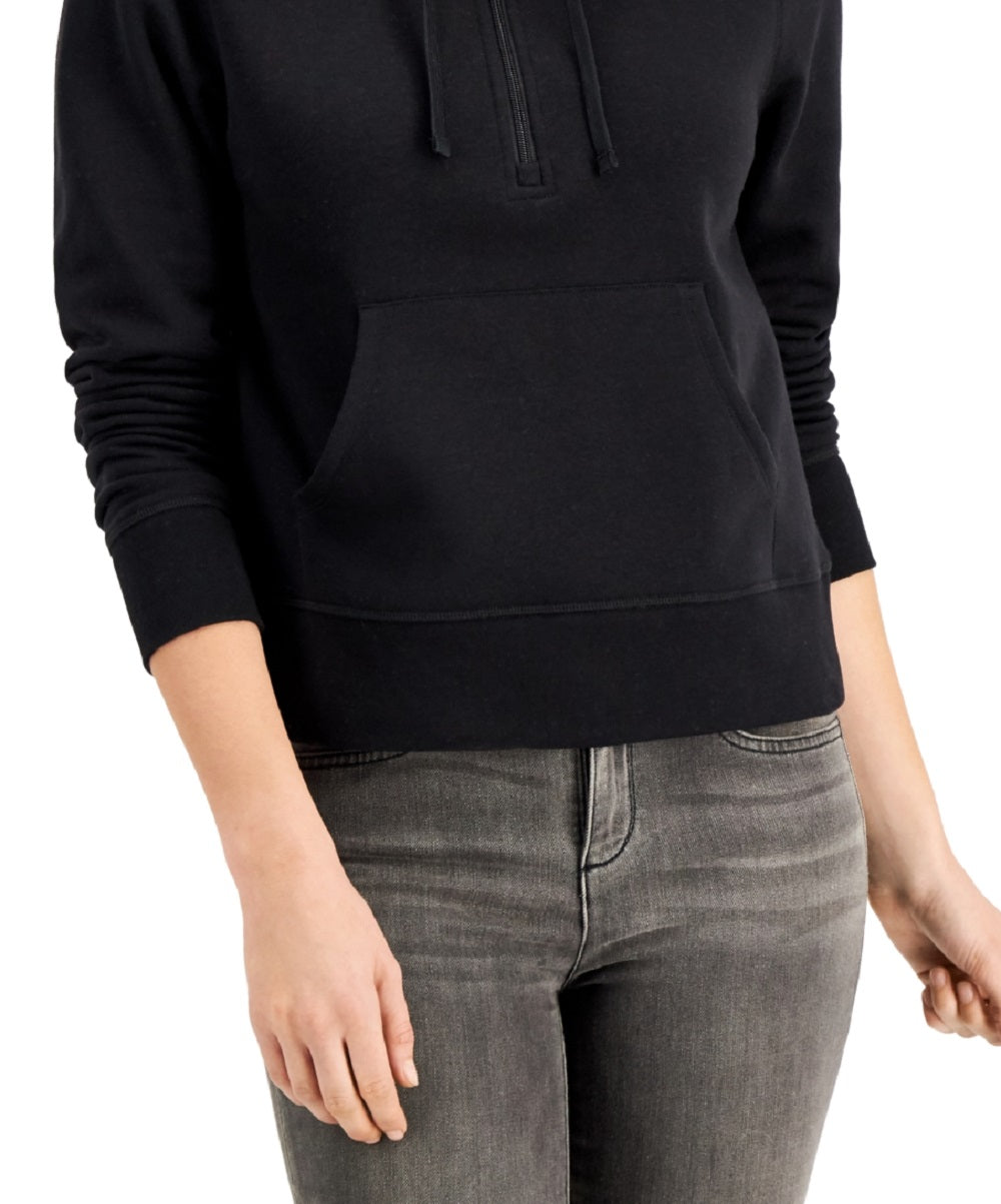 ID Ideology Women's Half Zip Hoodie Black Size X-Large