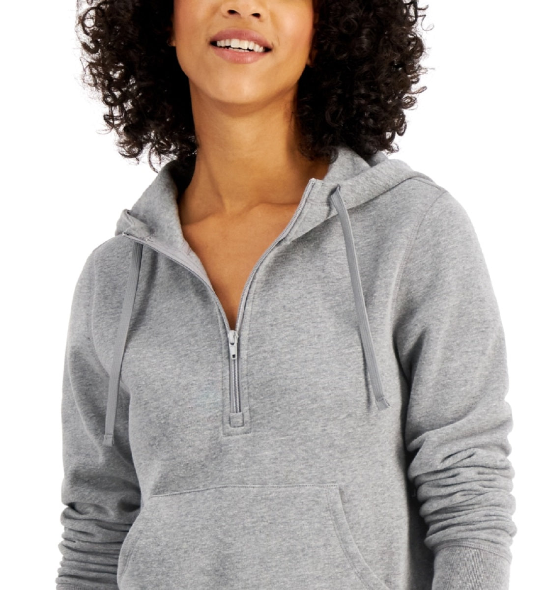 ID Ideology Women's Half Zip Hoodie Gray Size X-Small
