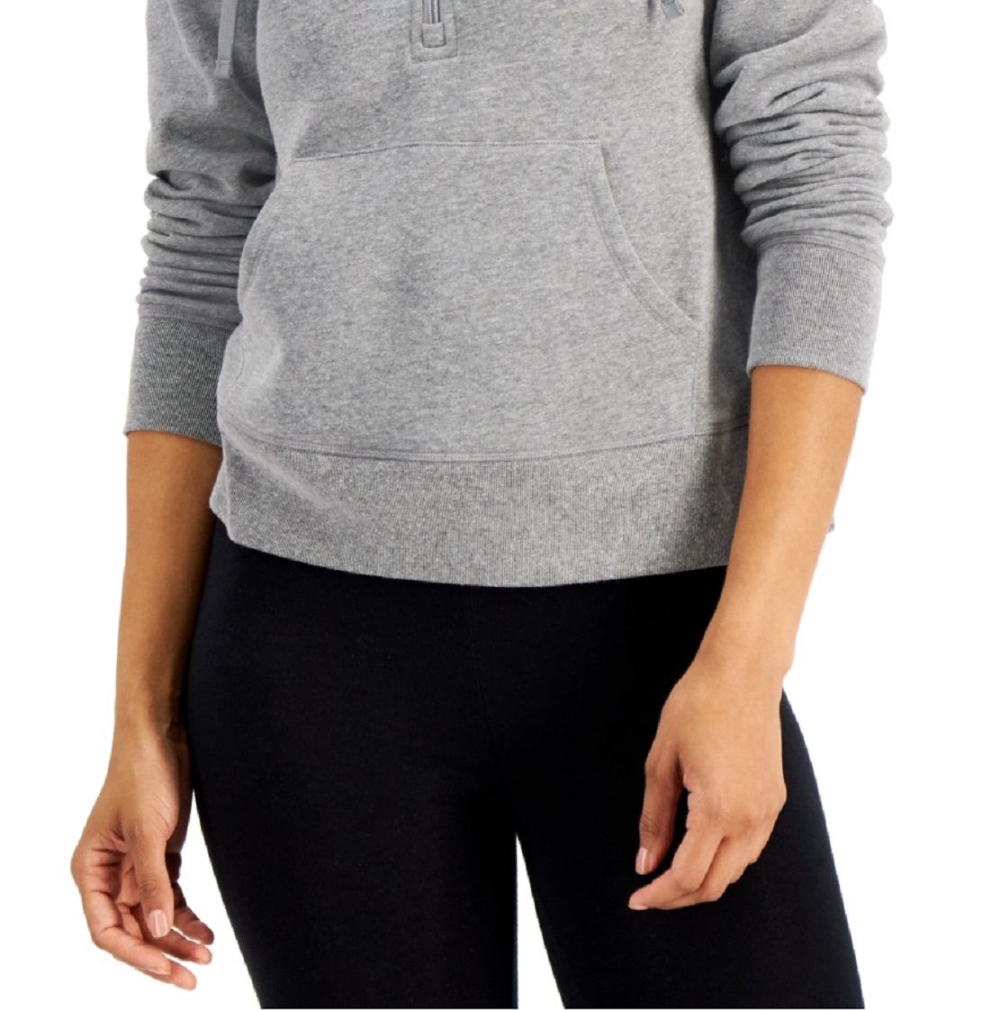 ID Ideology Women's Half Zip Hoodie Gray Size X-Small