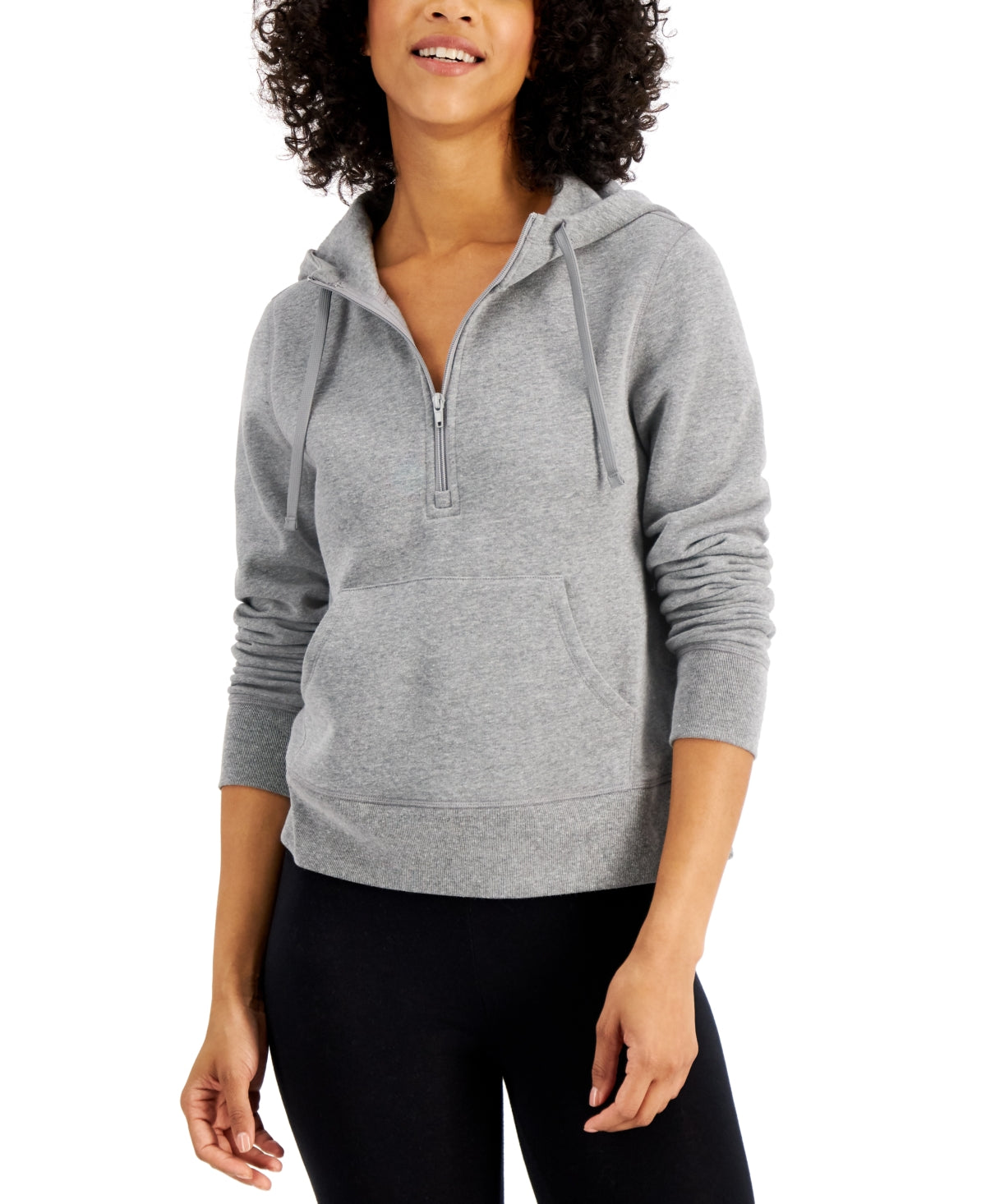 ID Ideology Women's Half Zip Hoodie Gray Size X-Small