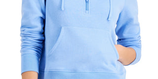 ID Ideology Women's Half Zip Hoodie Blue Size Medium