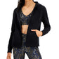 Id Ideology Women's Zip Front Fleece Hoodie Black Size M