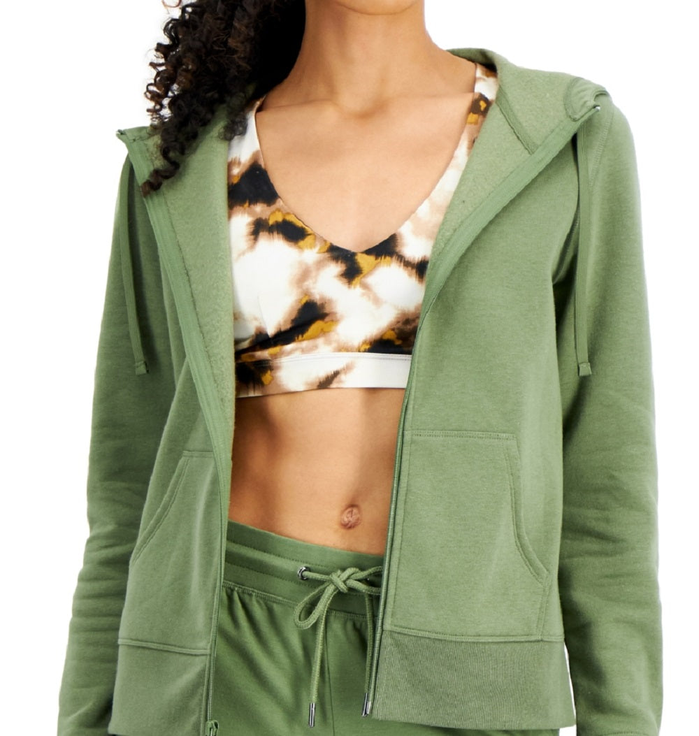 ID Ideology Women's Zip Front Fleece Hoodie Green
