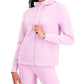 ID Ideology Women's Zip Front Fleece Hoodie Purple Size Large