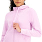 ID Ideology Women's Zip Front Fleece Hoodie Purple Size Large