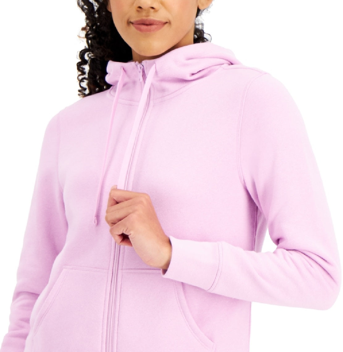 ID Ideology Women's Zip Front Fleece Hoodie Purple Size Large