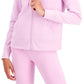 ID Ideology Women's Zip Front Fleece Hoodie Purple Size Large