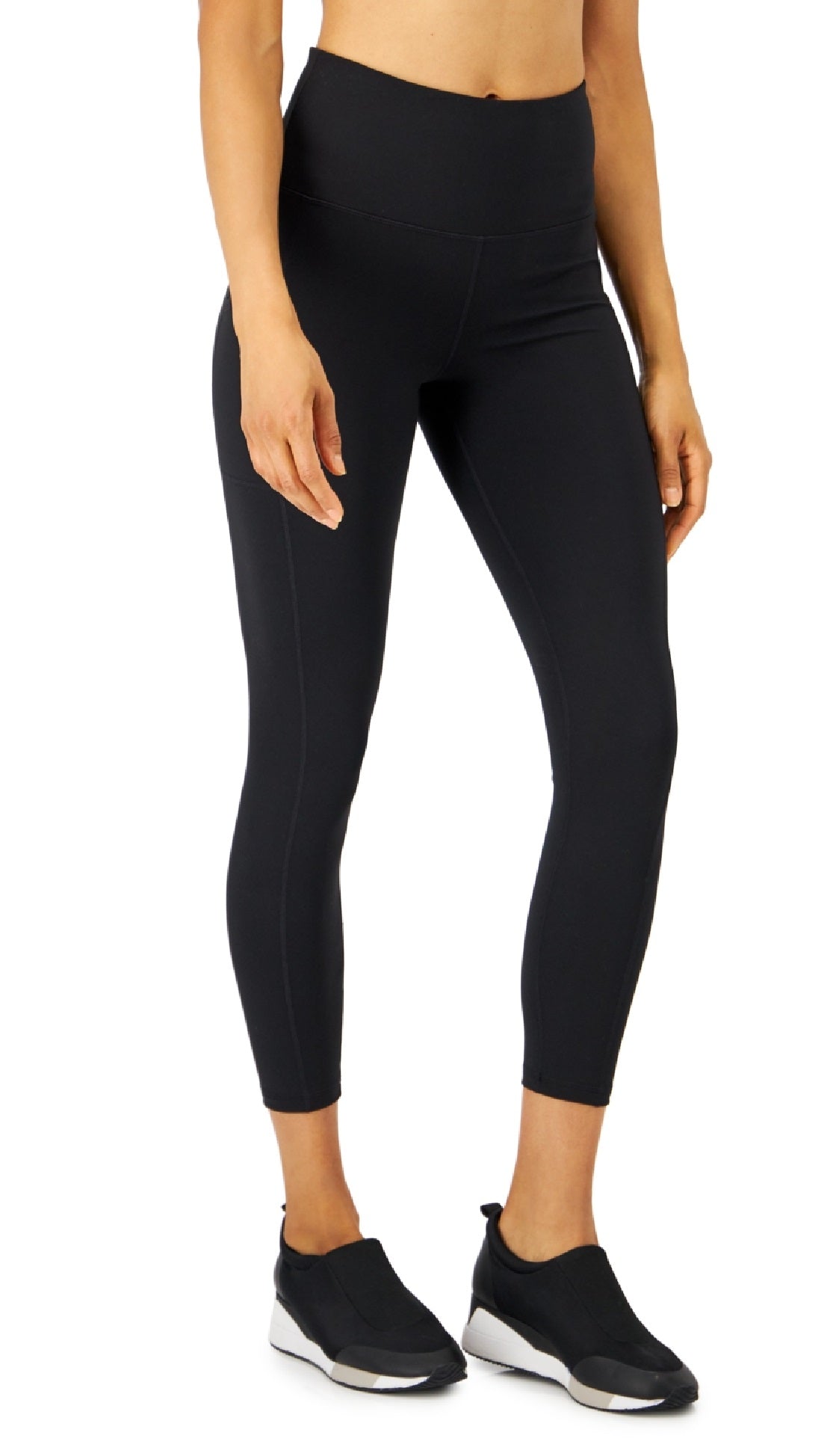 ID Ideology Women's Soft Side Pocket 7/8 Leggings Black Size Small