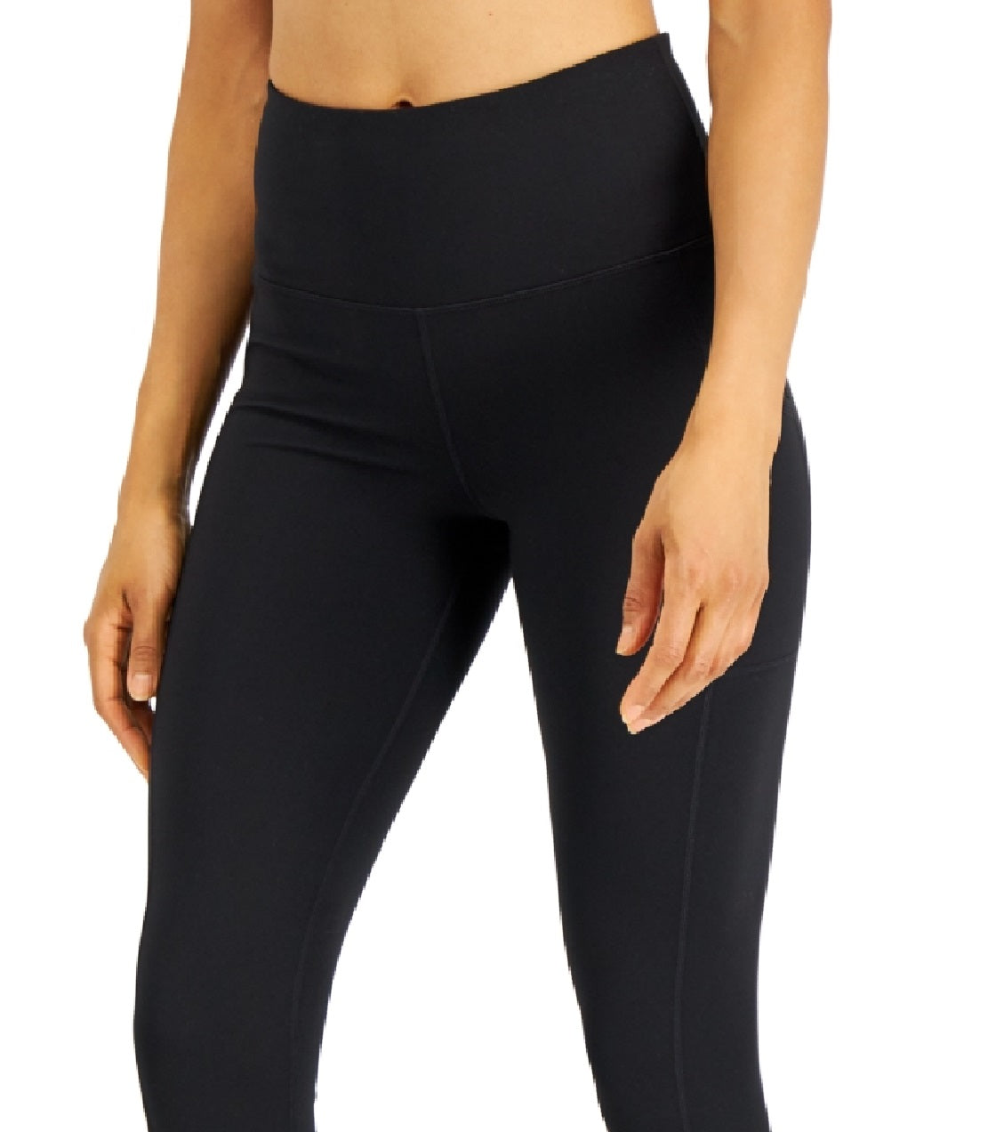 ID Ideology Women's Soft Side Pocket 7/8 Leggings Black Size Small