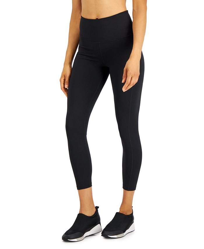 ID Ideology Women's Soft Side Pocket 7/8 Leggings Black Size Medium