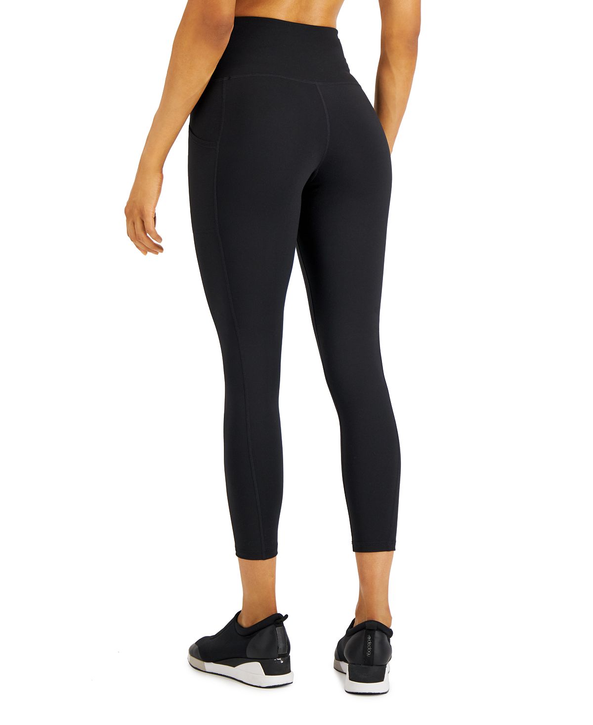 ID Ideology Women's Soft Side Pocket 7/8 Leggings Black Size Medium