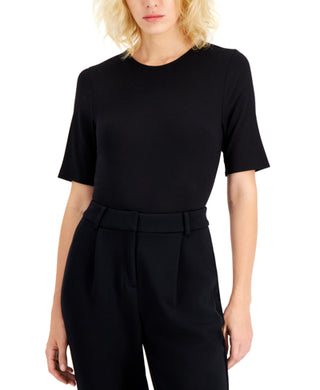 Alfani Women's Crewneck T-Shirt Bodysuit Black Size XL