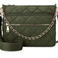 INC International Concepts Women's Margeauxx Quilted Crossbody Green Size Regular