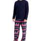Club Room Men's Fleece Shirt & Pajama Pants Set Blue Size X-Large