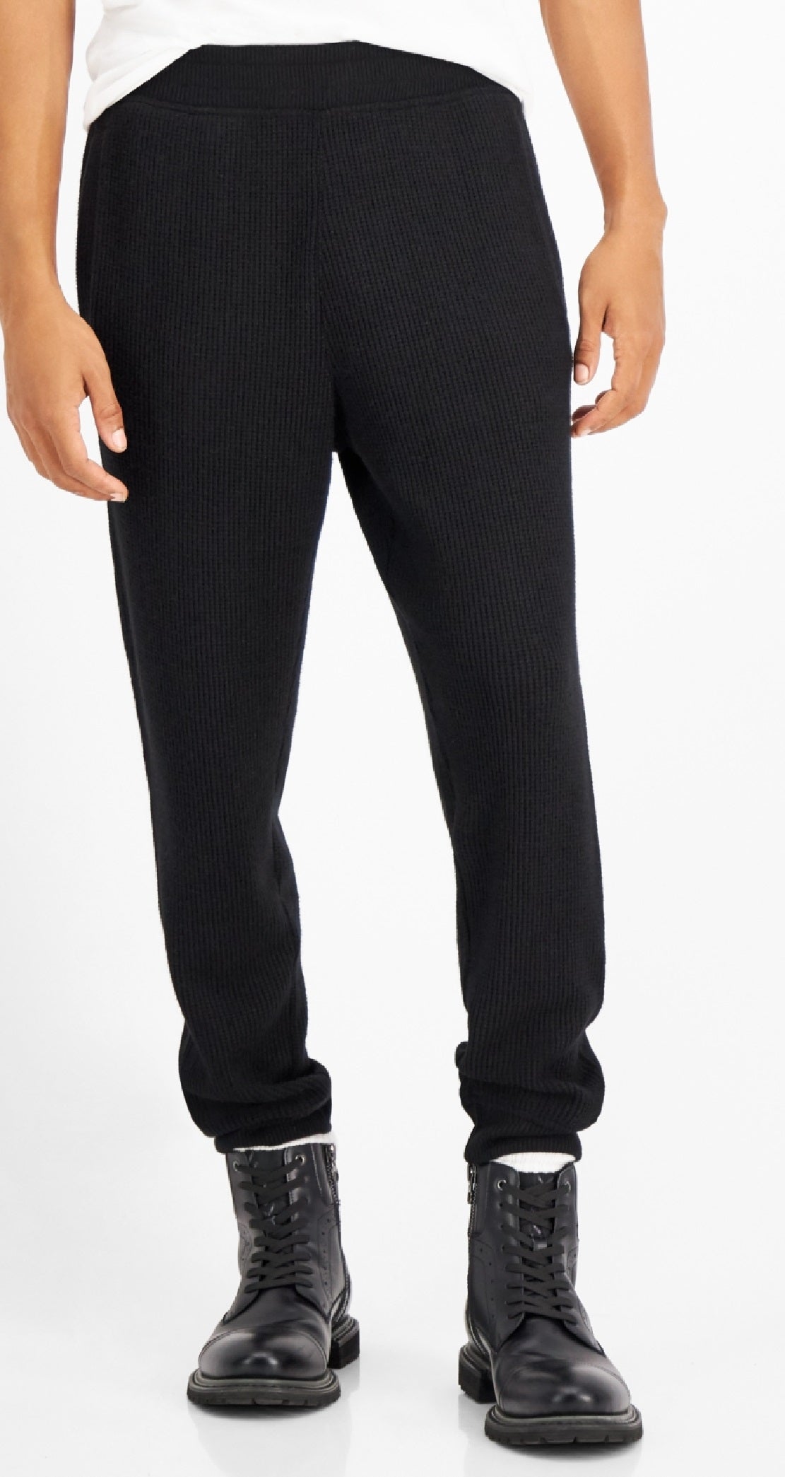 INC International Concepts Men's Ribbed Joggers Black Size Large