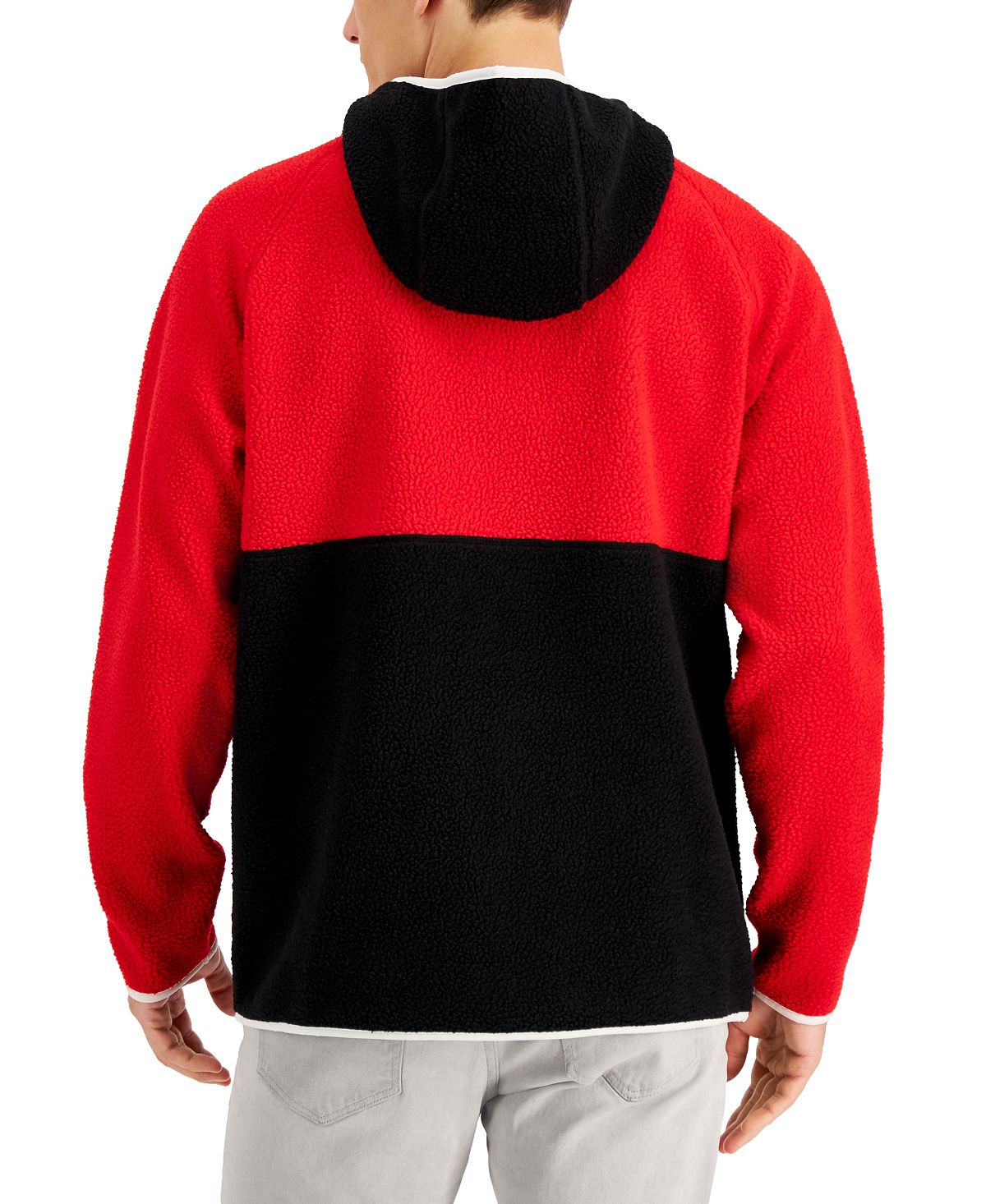 Club Room Men's Colorblocked Anorak Sweater Red Size Small