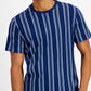 INC International Concepts Men's Striped Crewneck T-Shirt Blue Size Large