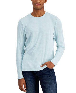 INC International Concepts Men's Textured Crewneck Sweater Blue Size Medium
