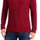 Club Room Men's Cable Knit Elk Sweater Red Size Large