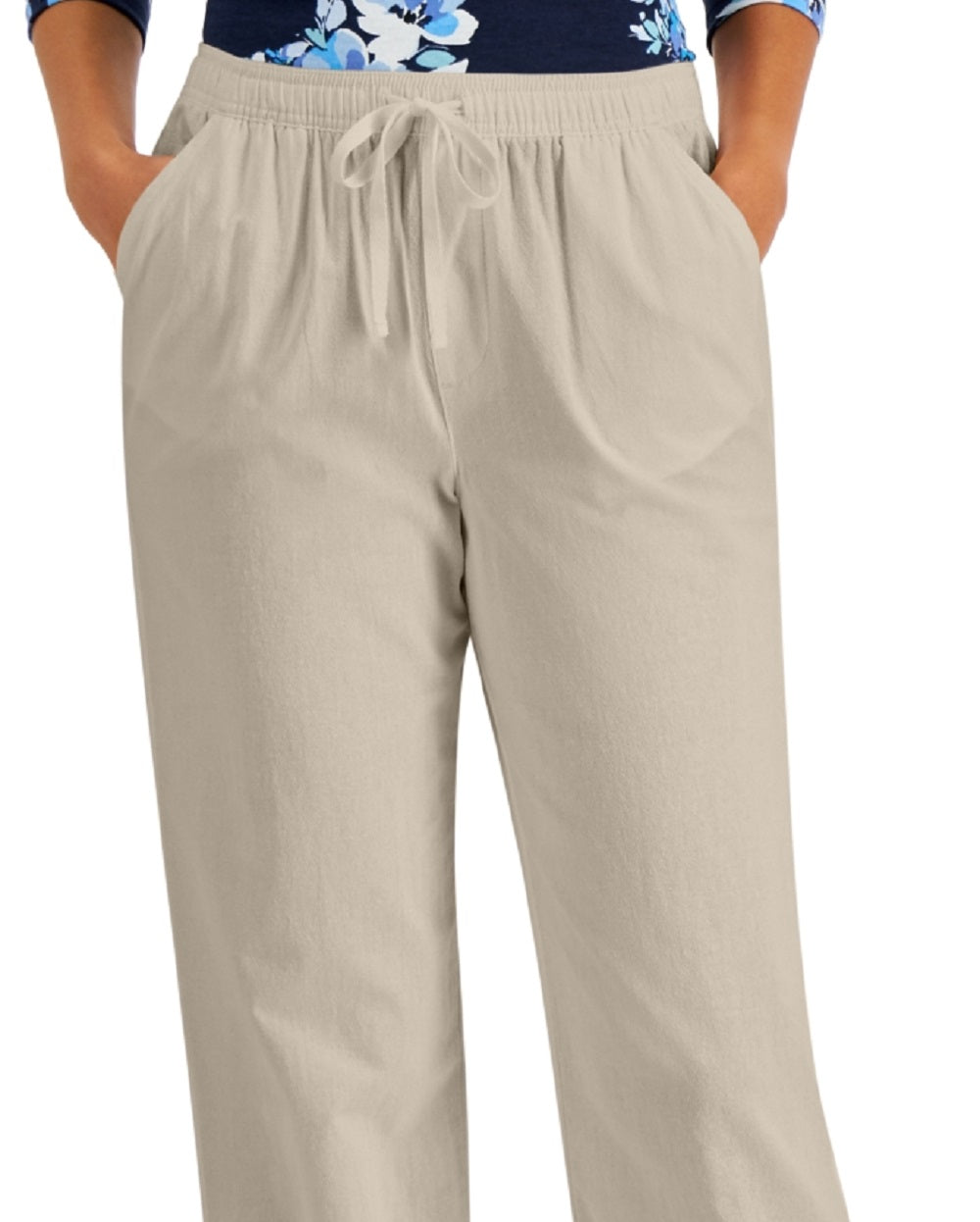 Karen Scott Women's Daphne Drawstring Pants Brown Size Medium
