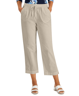 Karen Scott Women's Daphne Drawstring Pants Brown Size Medium