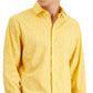 Bar III Men's Slim Flit Floral Stretch Dress Shirt Yellow Size Medium