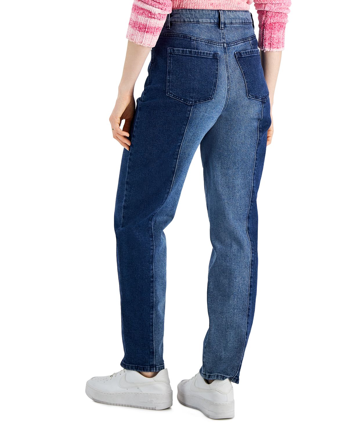 Style & Co Women's Two Tone Straight Leg Jeans Blue Size 14