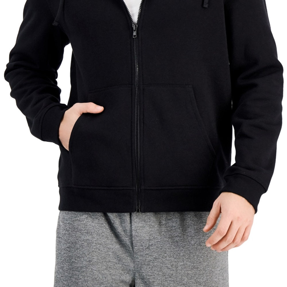 ID Ideology Men's Regular Fit Solid Full Zip Hoodie Black Size Small