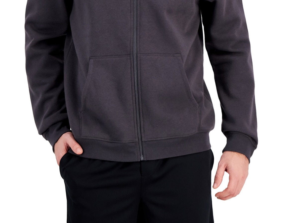 ID Ideology Men's Regular Fit Solid Full Zip Hoodie Gray Size Medium