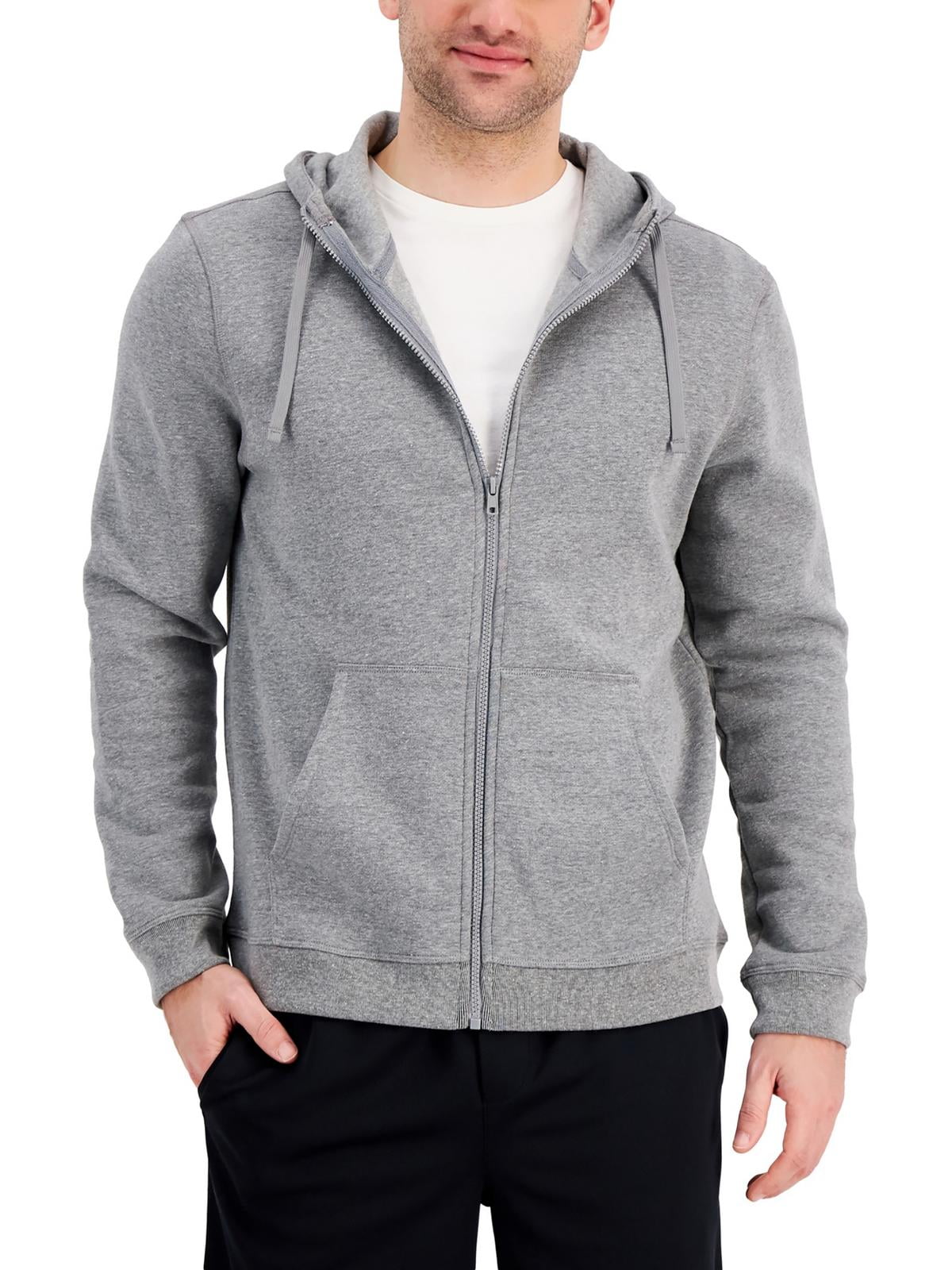 ID Ideology Men's Regular Fit Solid Full Zip Hoodie Gray Size XX-Large