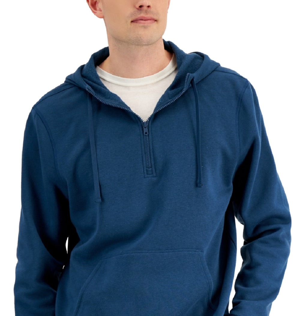 ID Ideology Men's 1/2-Zip Pullover Hoodie Blue Size Medium
