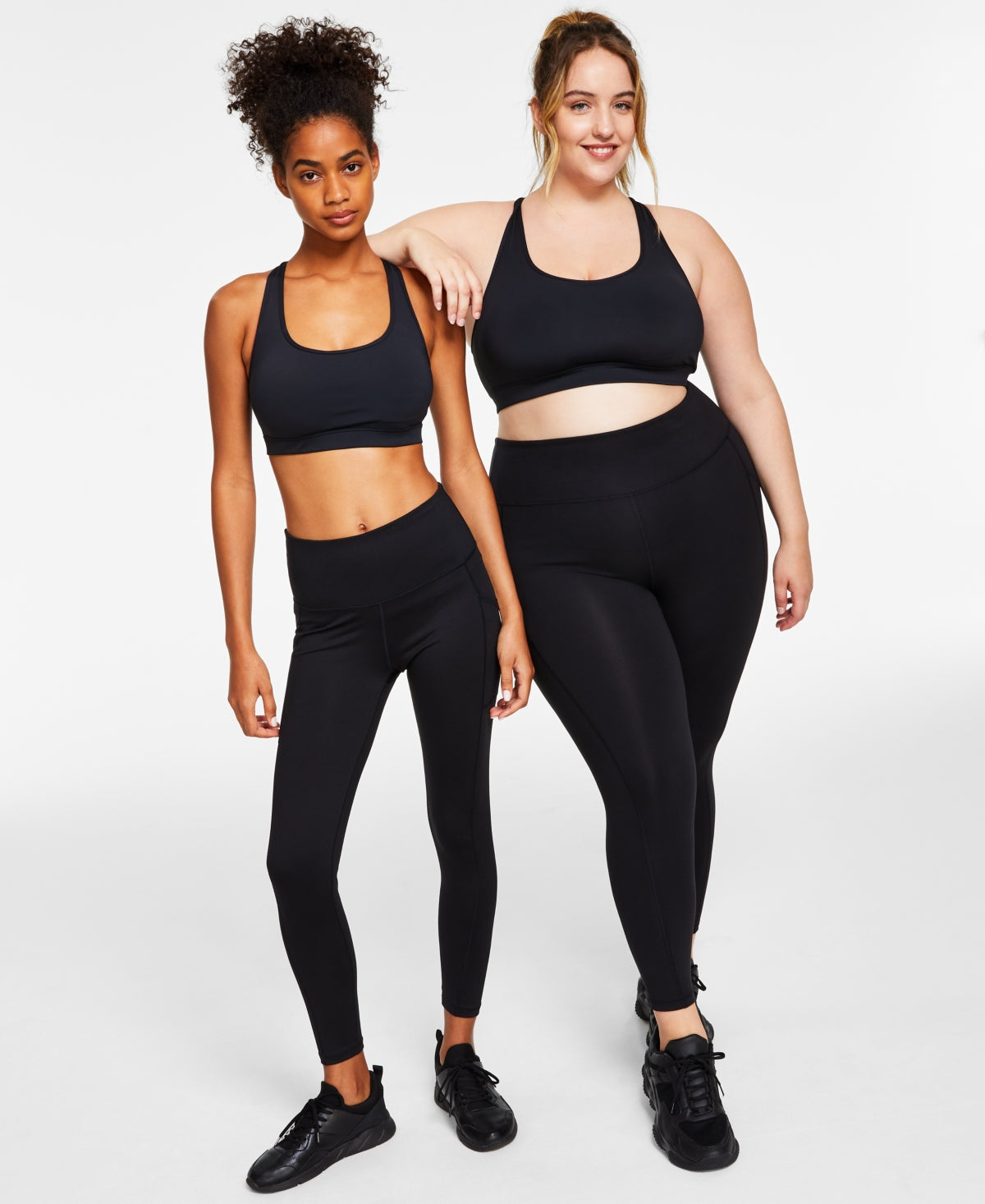 ID Ideology Women's Compression High-Waist Side-Pocket 7/8 Length Leggings Black Size M
