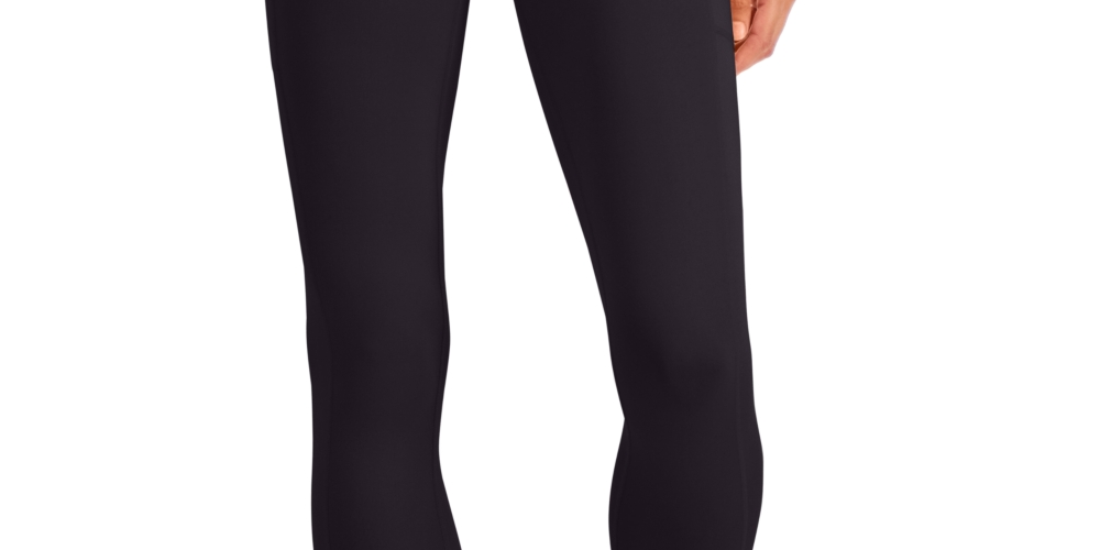 ID Ideology Women's Compression High Rise Side Pocket Cropped Leggings Black Size Medium