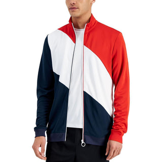 ID Ideology Men's Regular Fit Colorblocked Track Jacket Red Size L