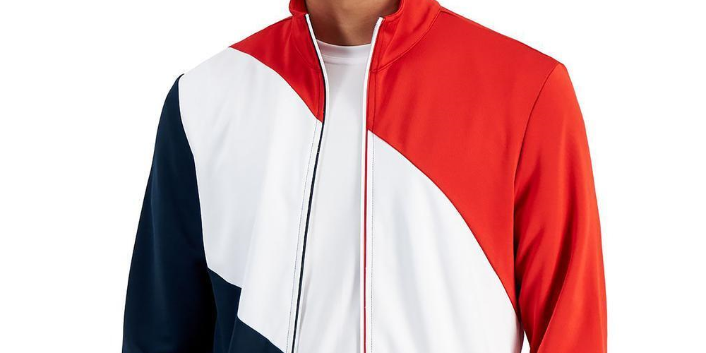 ID Ideology Men's Regular Fit Colorblocked Track Jacket Red Size L