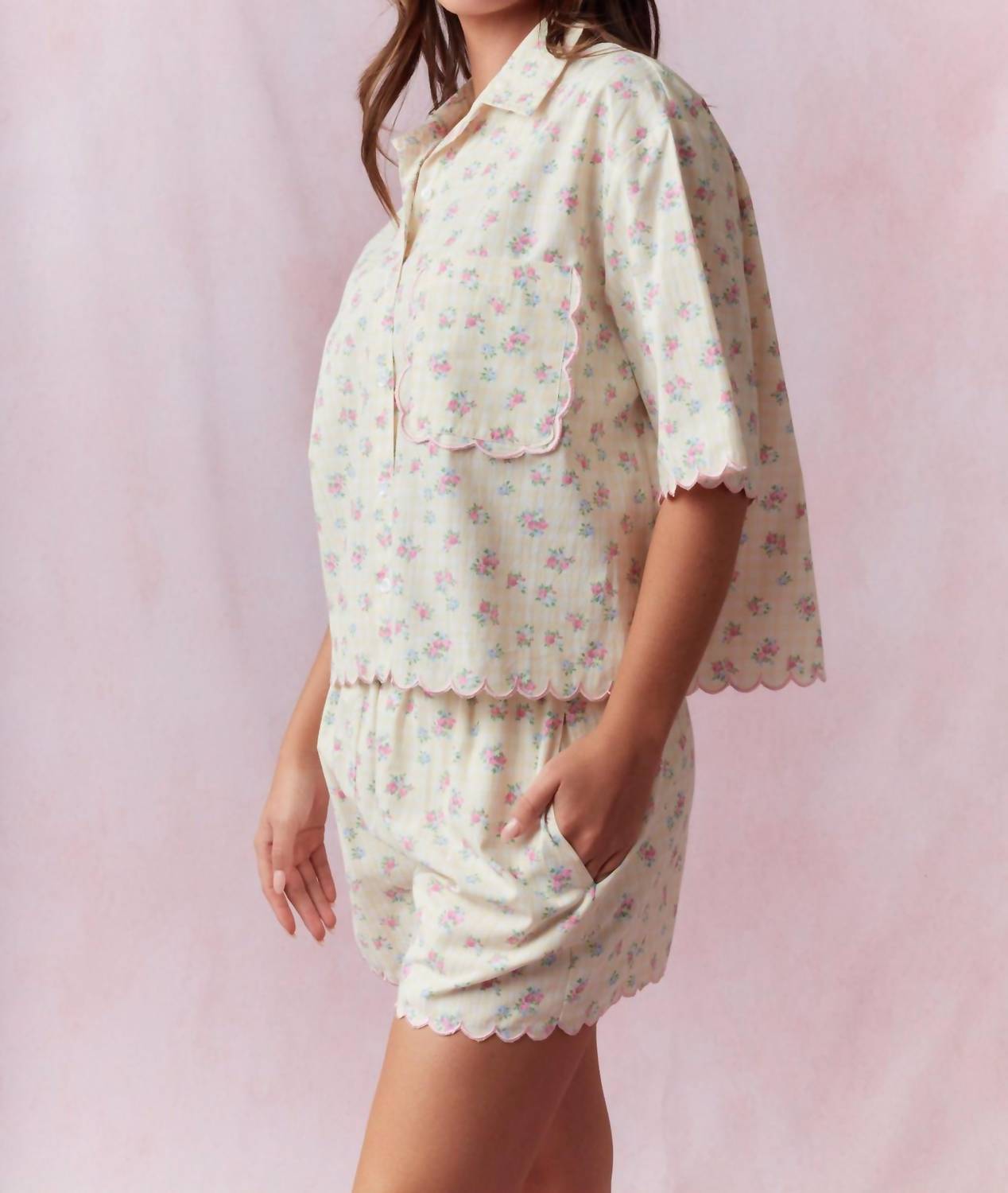 Peach Love - Samantha Pajama Short Set