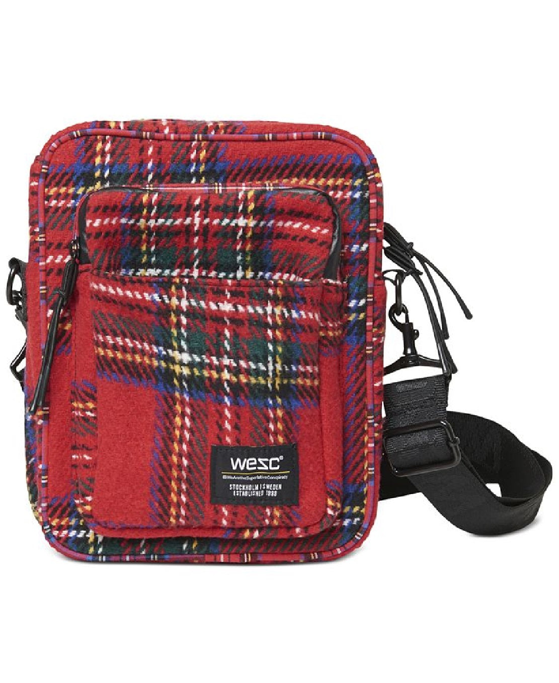 Wesc Men's Tartan Crossbody Bag Red Size Regular