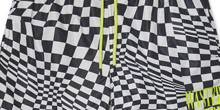 WeSC Men's Zack Warp All Over Print Cotton Shorts Black Size XX-Large